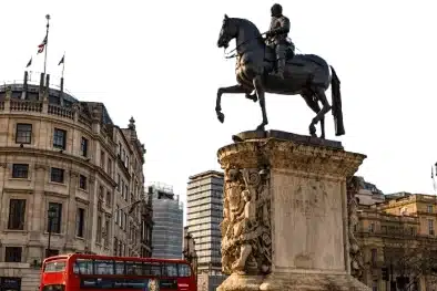 Equestrian statue of King Charles I at Charing Cross near Trafalgar Square, close to our Charing Cross massage London studio